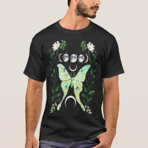 T-shirt Green Luna Moth Witchk Dark Academia Moon Gothic C