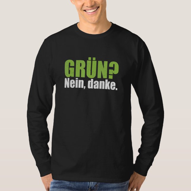 T-shirt Green No Merci Anti Green Statement Devise (Devant)