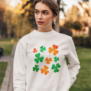 T-shirt Green Orange Clove Shamrock Feuille St Patrick's D