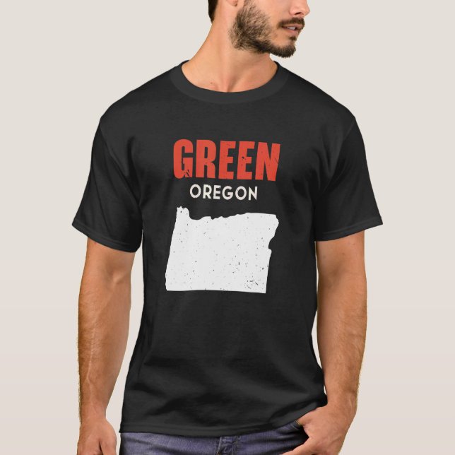 T-shirt Green Oregon USA State America Travel Oregon (Devant)