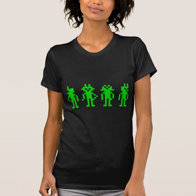 T-shirt green pixel robots (Devant)