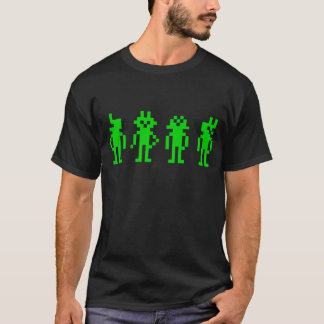 T-shirt Green pixel robots