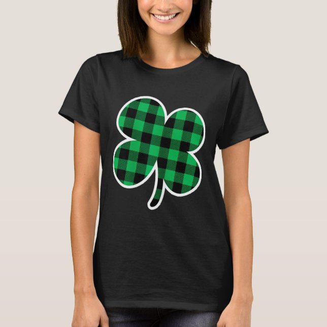T-shirt Green Plaid Clover St Patricks Day Women Shamrock  (Devant)