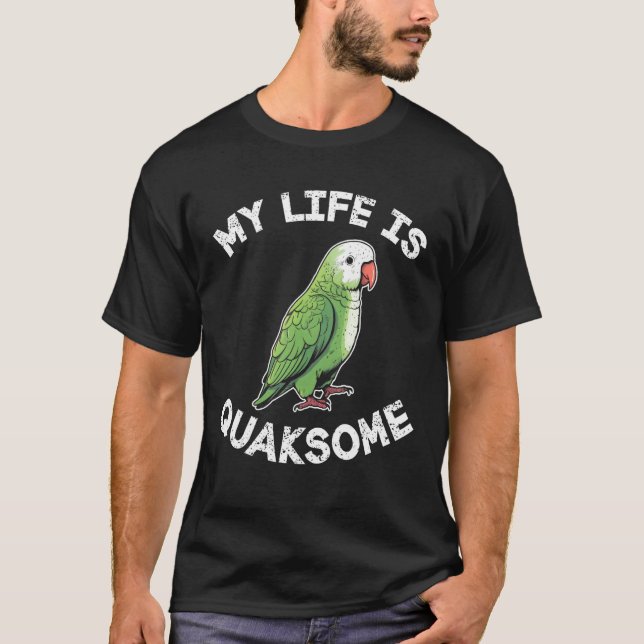 T-shirt green quaker parrot (Devant)