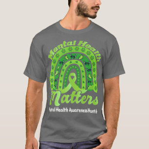 T-shirt Green Rainbow Ribbon Mental Health Awareness Month