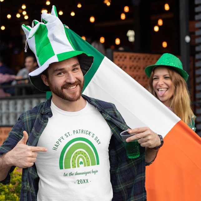 T-shirt Green Rainbow Shamrock irlandais Jour de la Saint  (Créateur téléchargé)