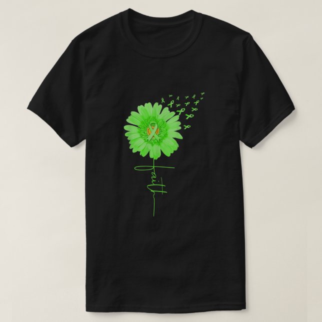 T-shirt Green Ribbon Daisy Faith Sensibilisation à la sant (Design devant)