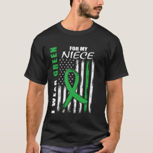 T-shirt Green Ribbon Niece Maladie du rein Sensibilisation