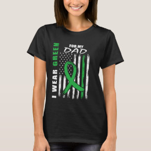 T-shirt Green Ribbon Papa Maladie du rein Sensibilisation 