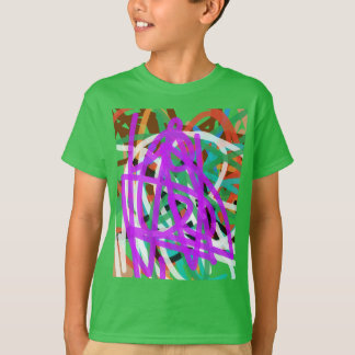 T-shirt Green Scribble Street Art Kids Shirt
