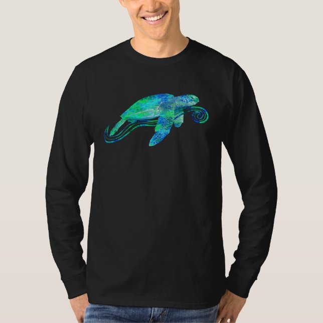 T-shirt Green Sea Turtle Animal (Devant)