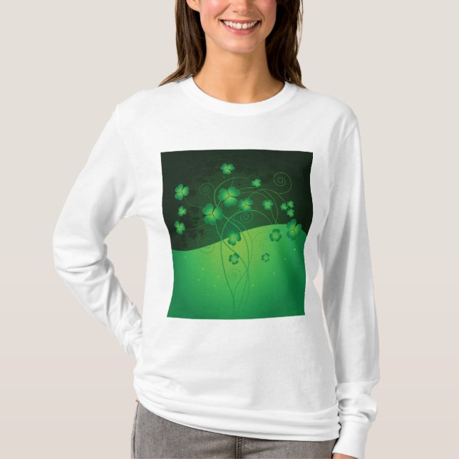 T-shirt Green Shamrock Clover St Patrick’s Day Luck (Devant)