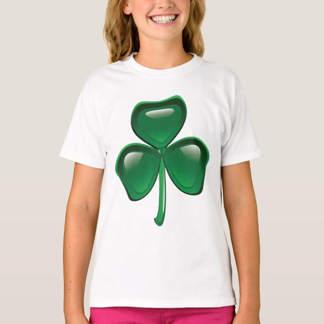 T-shirt Green Shamrock Three-Leaf Clover (Devant)