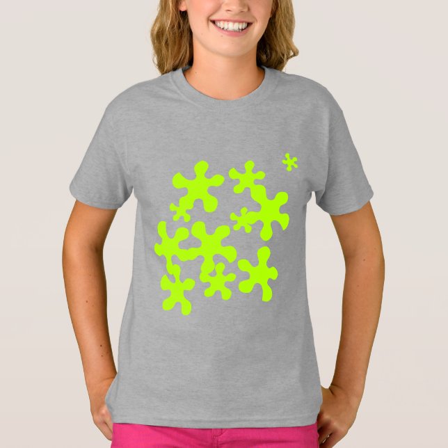 T-shirt green slime gris amusant enfants (Devant)