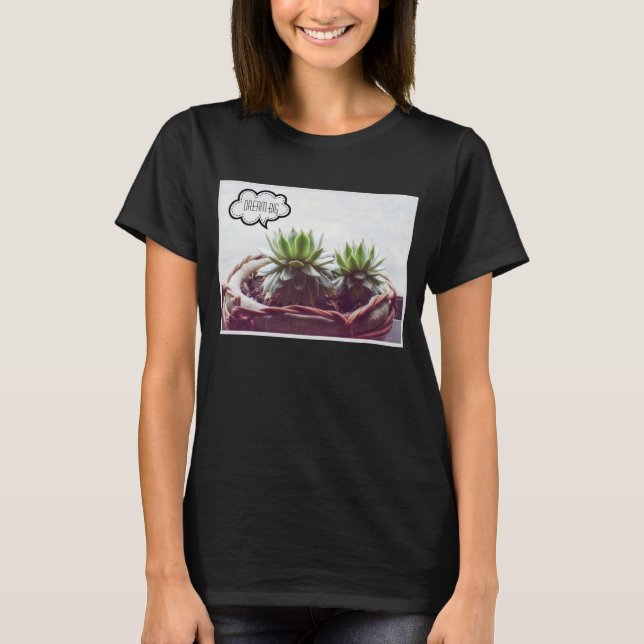 T-shirt Green Succulent Dream Big Quote (Devant)