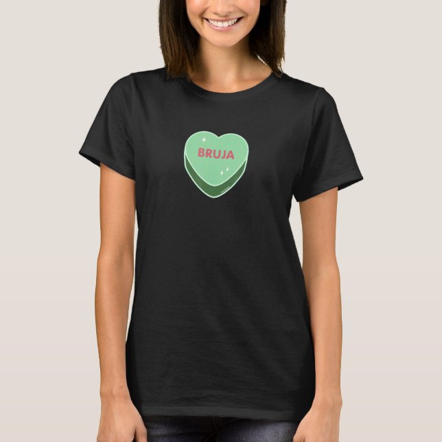 T-shirt Green Sweet Bruja Coeur Valentines Jour Spa latin (Devant)