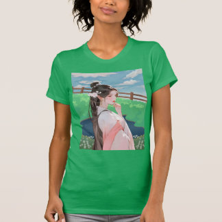 T-shirt green t shirt with barbie design