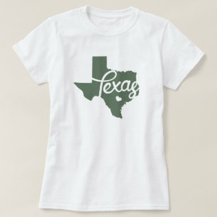 T-shirt Green Texas Heart