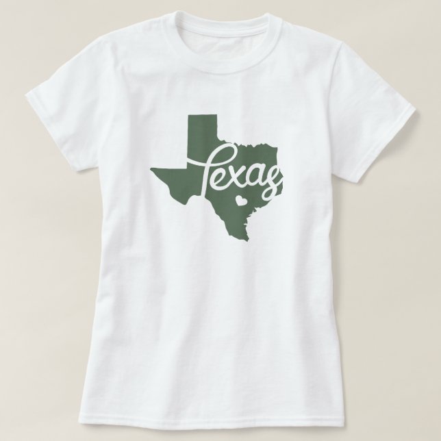 T-shirt Green Texas Heart (Design devant)