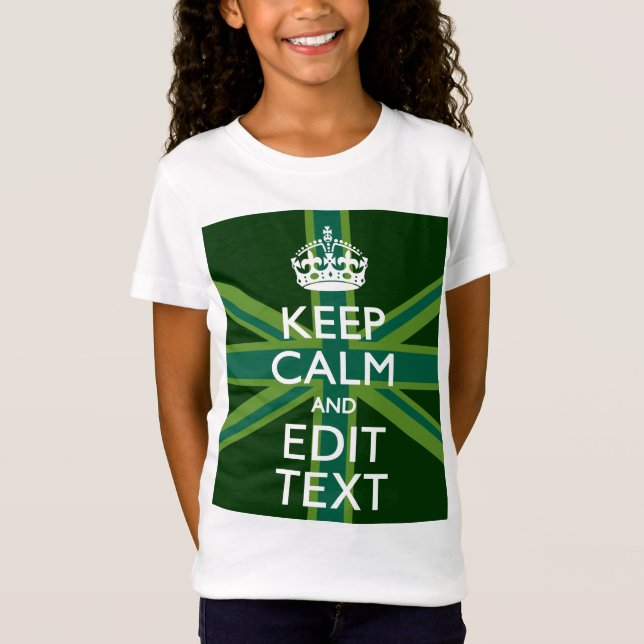 T-Shirt Green Turquoise Reste Calme Et Votre Texte Union J (Devant)