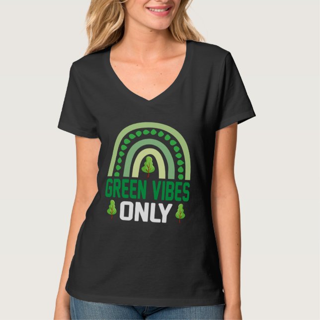T-shirt Green Vibes Plant More Trees Save Climate Change E (Devant)