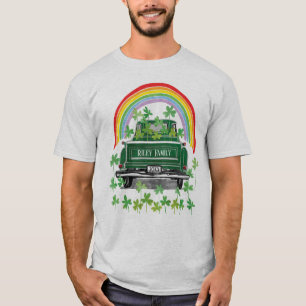 T-shirt Green Vintage Truck Shamrock Rainbow Nom