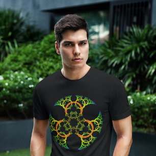 T-shirt Green Yellow Orange Circles Fractal T Shirt