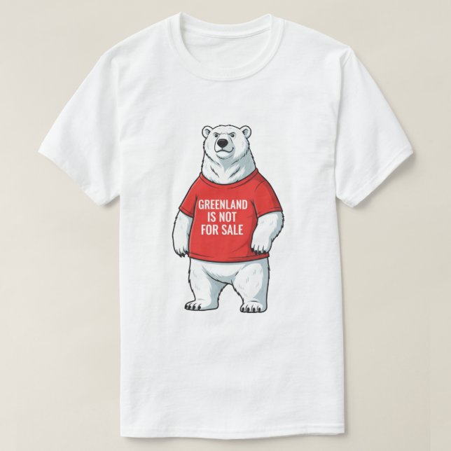 T-shirt Greenland Is Not For Sale Polar Bear  (Design devant)