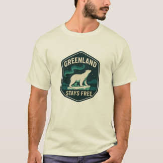 T-shirt GREENLAND STAYS FREE Badge