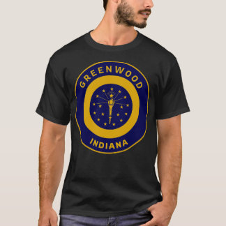 T-shirt Greenwood Indiana Drapeau de la ville Pride Bullse