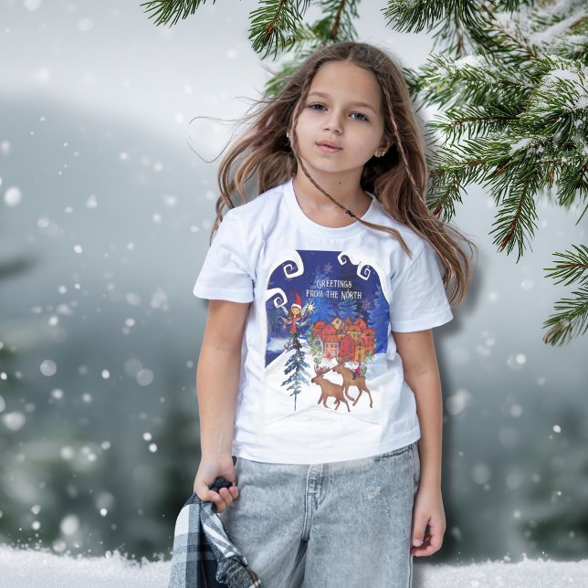 T-Shirt Greeting from the North Moose Village Kid's tee (Greeting from the North Moose Village Kid's tee)