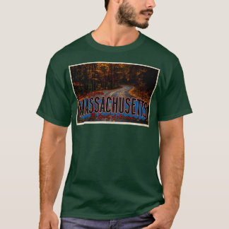 T-shirt Greetings from Massachusetts Vintage Travel Postca