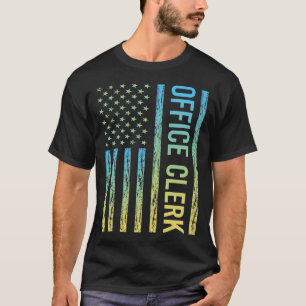 T-shirt Greffier de bureau bleu jaune