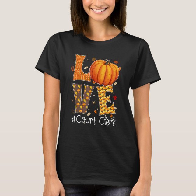 T-shirt Greffier De Cour D'Amour Avec Citrouille Halloween (Devant)