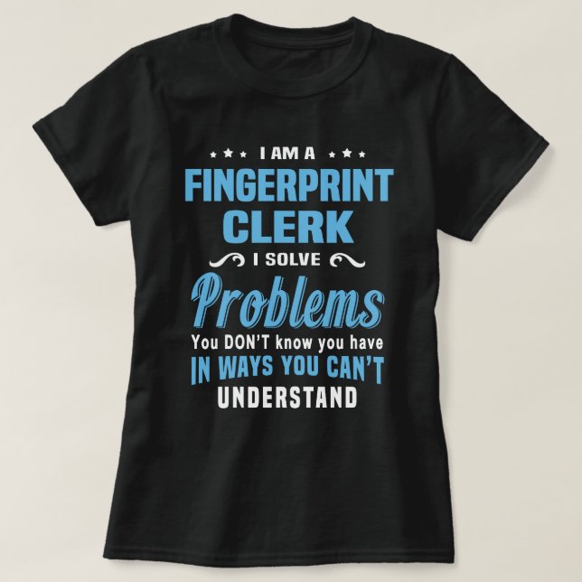 T-shirt Greffier d'empreintes digitales (Design devant)