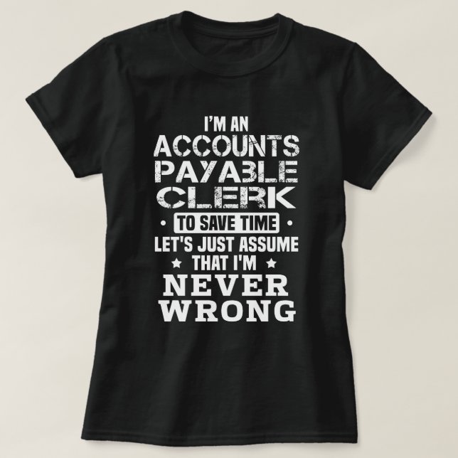 T-shirt Greffier des comptes fournisseurs (Design devant)