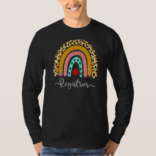 T-shirt Greffier Leopard Rainbow Retour À L'École Enseigna