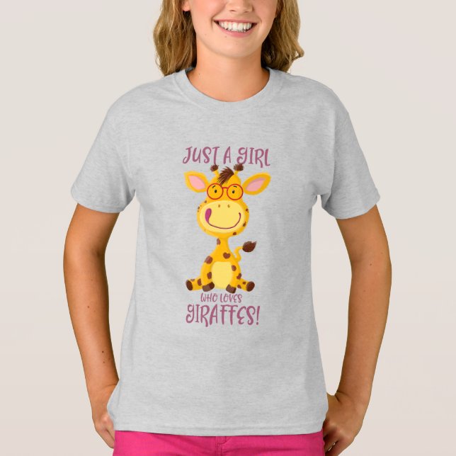 T-shirt Gregor Giraffe - Juste Une Fille Qui Aime Les Gira (Devant)