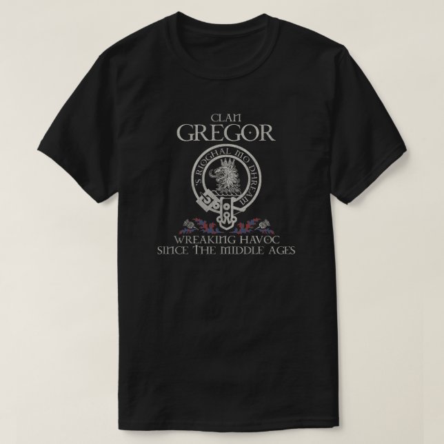 T-shirt Gregor of Deeside Clan crest Scottish nom de famil (Design devant)