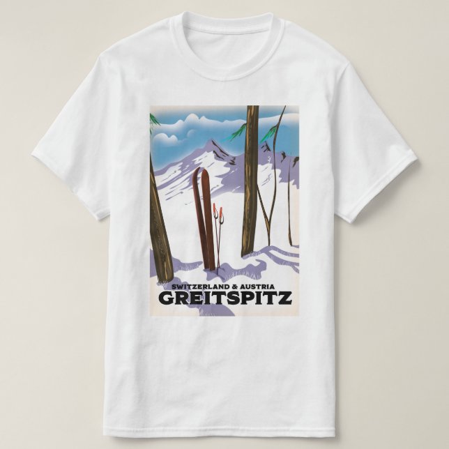 T-shirt Greitspitz Suisse & Autriche Affiche de ski (Design devant)