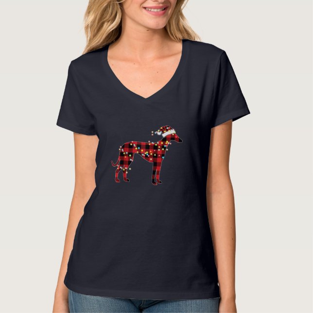 T-shirt Grêle Noël Rouge Plaid Buffalo Pyjamas Noël (Devant)