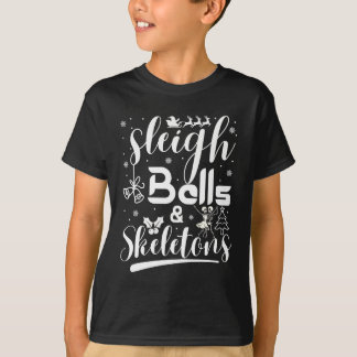 T-shirt Grelots de traîneau & squelettes dansant Noël drôl