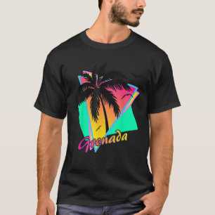 T-shirt Grenade 80s Coucher de soleil tropical d'été Palm