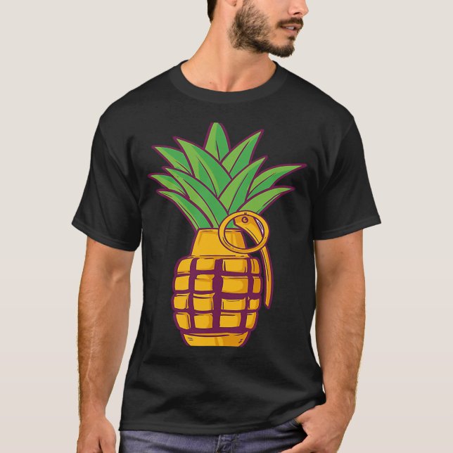 T-shirt Grenade à la main d'ananas Bombe été (Devant)