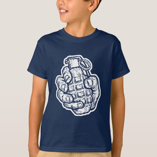 T-shirt Grenade À La Main En Style Bande Dessinée (Devant)