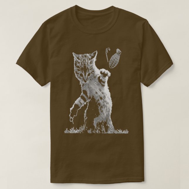 T-shirt Grenade à lancer de chat Catastrophe (Design devant)