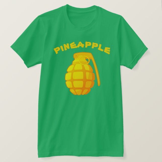 T-shirt Grenade à main satirique d'ananas de kitsch (Design devant)