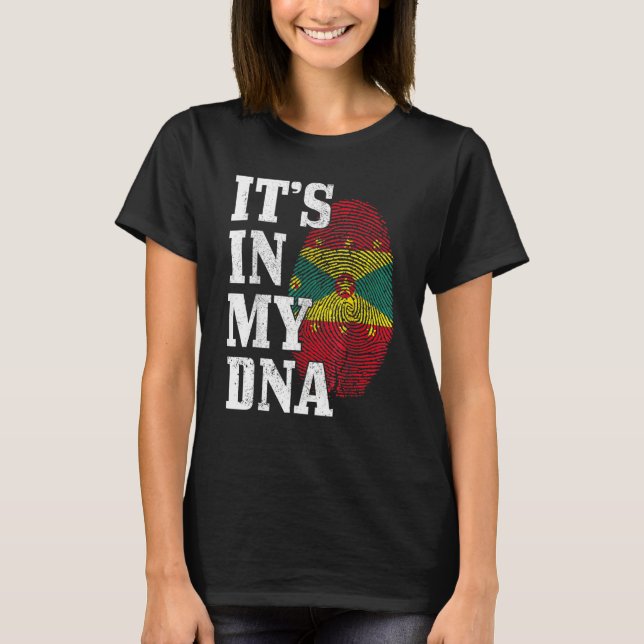 T-shirt Grenade C'est Dans Mon Adn Fierté Du Drapeau Grena (Devant)