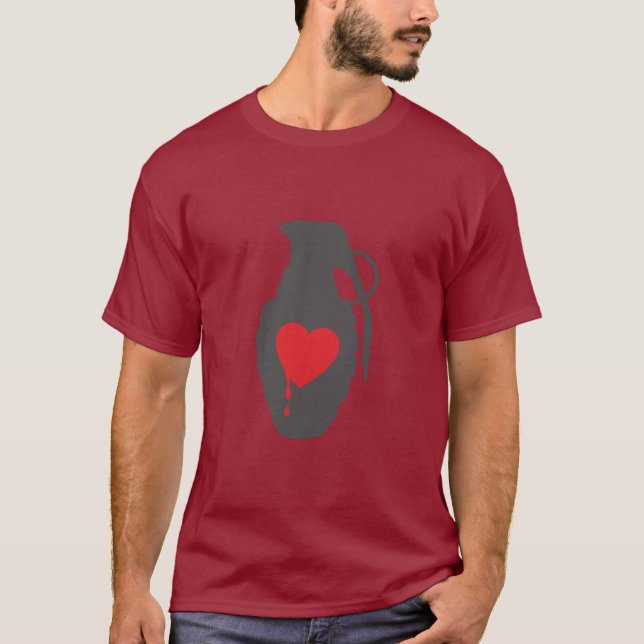T-shirt Grenade d'amour - l'amour est un champ de bataille (Devant)