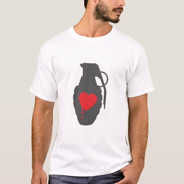 T-shirt Grenade d'amour - l'amour est un champ de bataille (Devant)